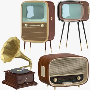 Vintage Video And Audio Devices Collection 3D model