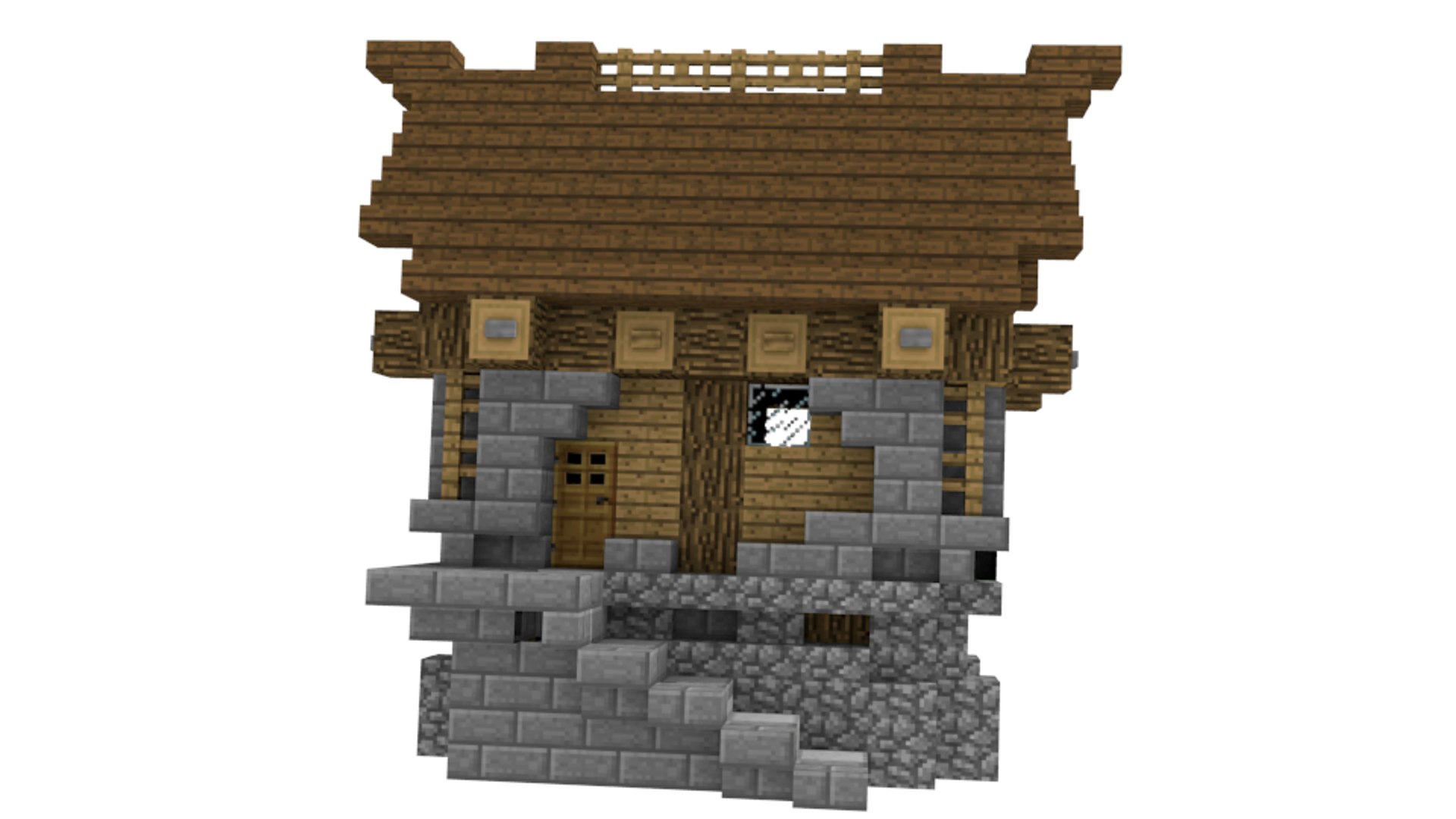 3d Model Medival Minecraft Buildings