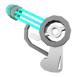 3d game pistol low poly icon
