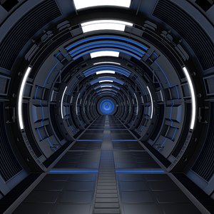 3D model sci fi tunnel