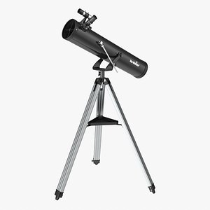 Amateur newtonian reflector telescope with tripod 3D model
