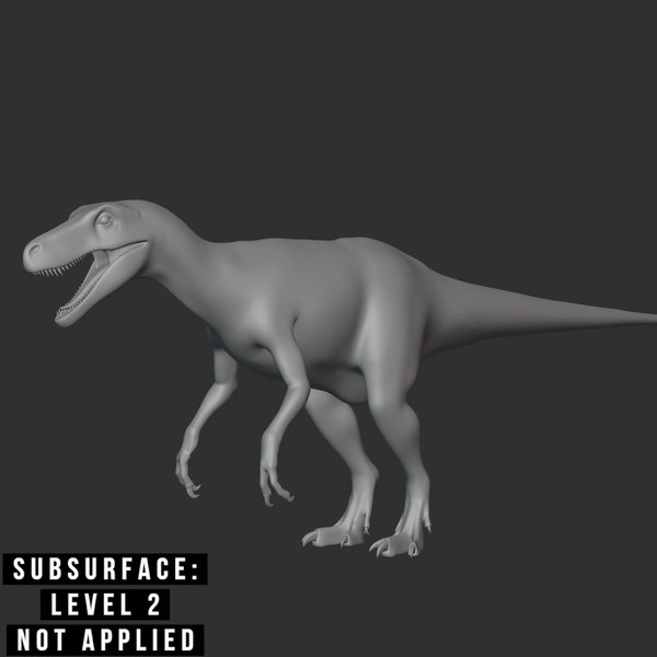Raptorex Basemesh Low Poly 3D