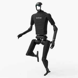 3D Unitree H1 Autonomous Robot Running Animated Rigged For Blender model