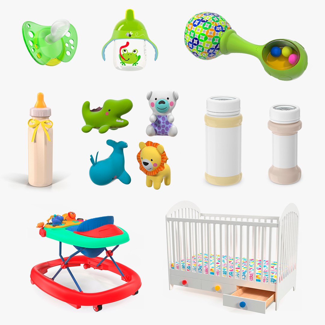 Childcare Products Collection 5 3D model preview