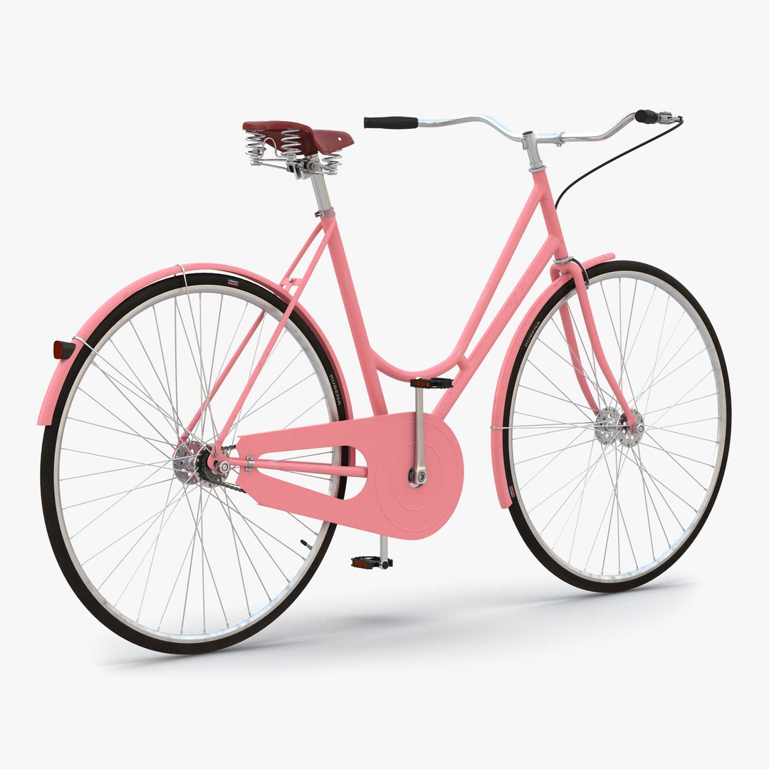 City Bike Pink 3D model preview