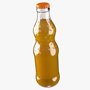 orange soda glass bottle 3D model