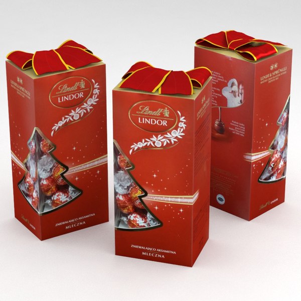 modèle 3D de Boules De Chocolat De Noël Lindt Lindor Rouge Box