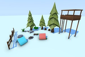 3D Low-Poly Props Pack model