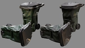 Crushed Trash Can 03 3D