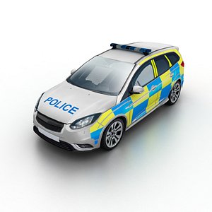 Low Poly Generic Police Wagon UK