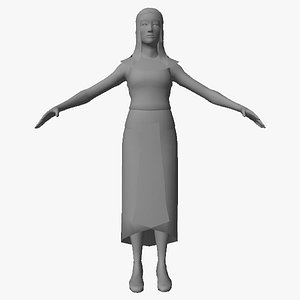egyptian character female 04 3D model