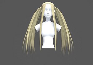 3D model Curly Pigtails Hairstyle - TurboSquid 1933005