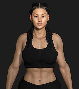 AAA 3D REALISTIC FEMALE CHARACTER - ASIAN MUSCULAR GIRL