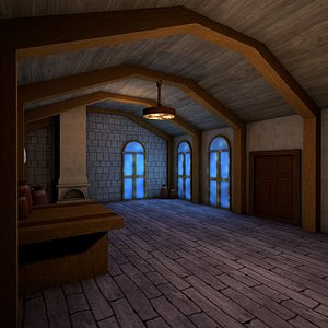 living medieval interior 3D model