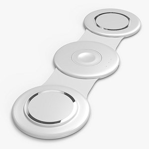 Portable 3 in 1 Foldable Wireless Charger Station White