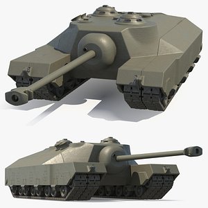 3D T28 Super Heavy Tank WWII Version Green Simplified