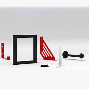 Industrial Shelf Bracket Collection - 6 Pack 3D model