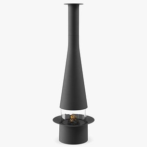 Central Fireplace Focus Creation Filiofocus 1600 Black