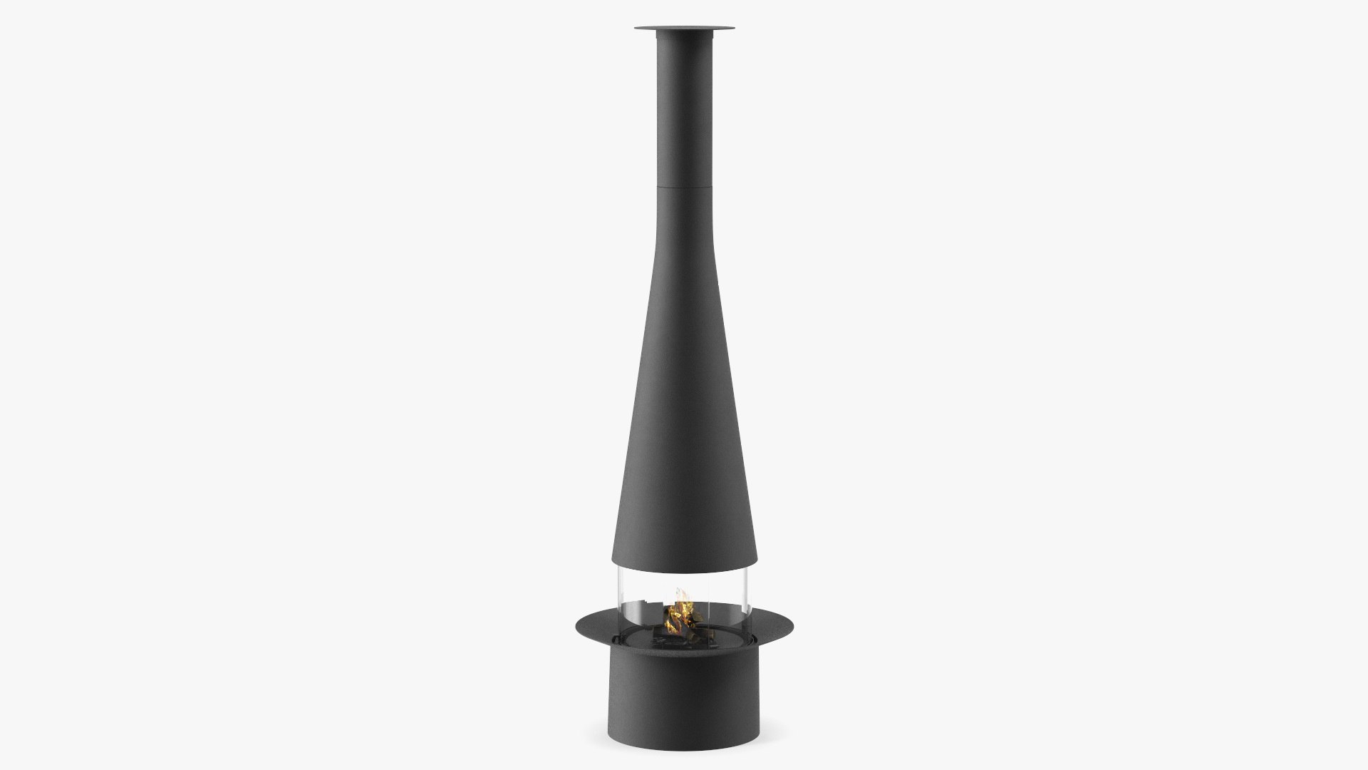 3D Central Fireplace Focus Creation Filiofocus 1600 Black model ...