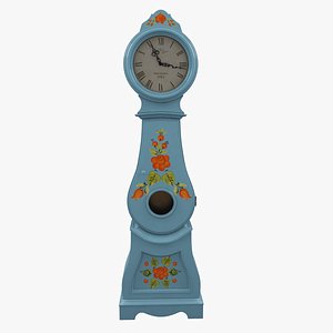 3d model of hand painted grandfather clock