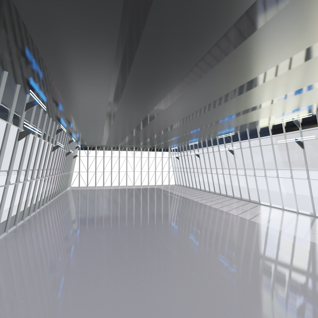 3D Sci-Fi Futuristic Corridor 2 Concept Hall Sci Fi Exhibition Model ...