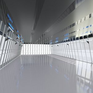 3D Sci-Fi Futuristic Corridor 2 Concept hall Sci Fi Exhibition model