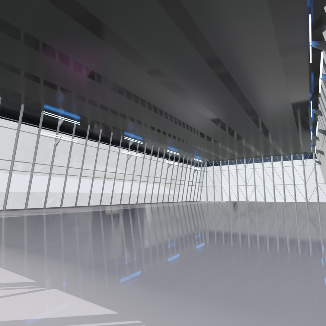 3D Sci-Fi Futuristic Corridor 2 Concept Hall Sci Fi Exhibition Model ...