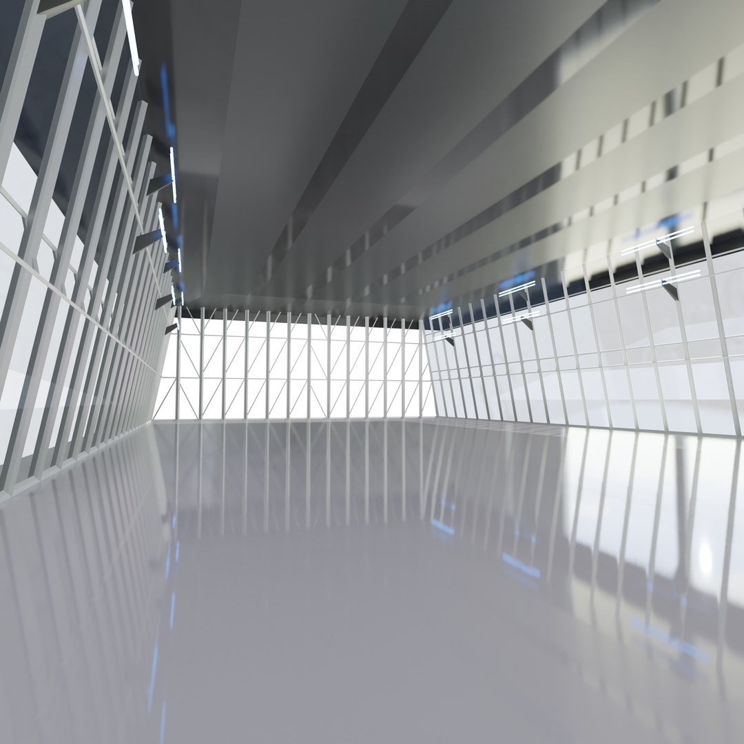 3D Sci-Fi Futuristic Corridor 2 Concept Hall Sci Fi Exhibition Model ...