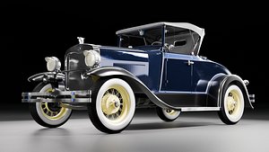1929 Ford Model A Realistic Vintage Car 3D Model