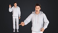 Men wearing hooded sweatshirts