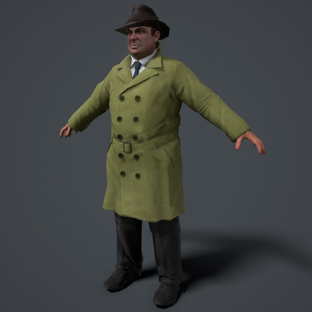 Noir Detective Character 3D TurboSquid 1510419
