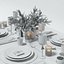 3D table setting dark colors