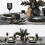 3D table setting dark colors