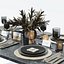 3D table setting dark colors
