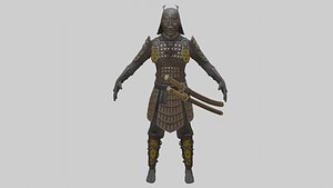 Ghost Samurai Warrior With PBR Materials And Multiple Skins