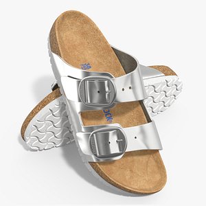 Woman Soft Footbed Sandals Silver model