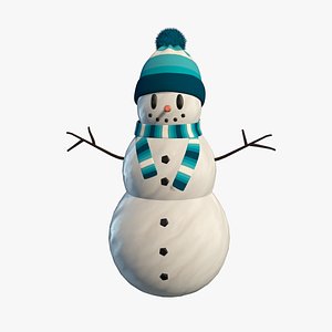 3D model Cute  Stylized Snowman PBR for Blender Cinema4D and Other