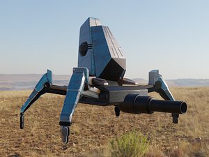3D scifi robot spider
