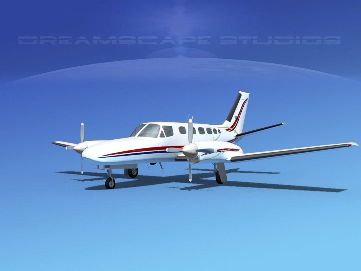 3d Model Of Propellers Cessna 441 Conquest