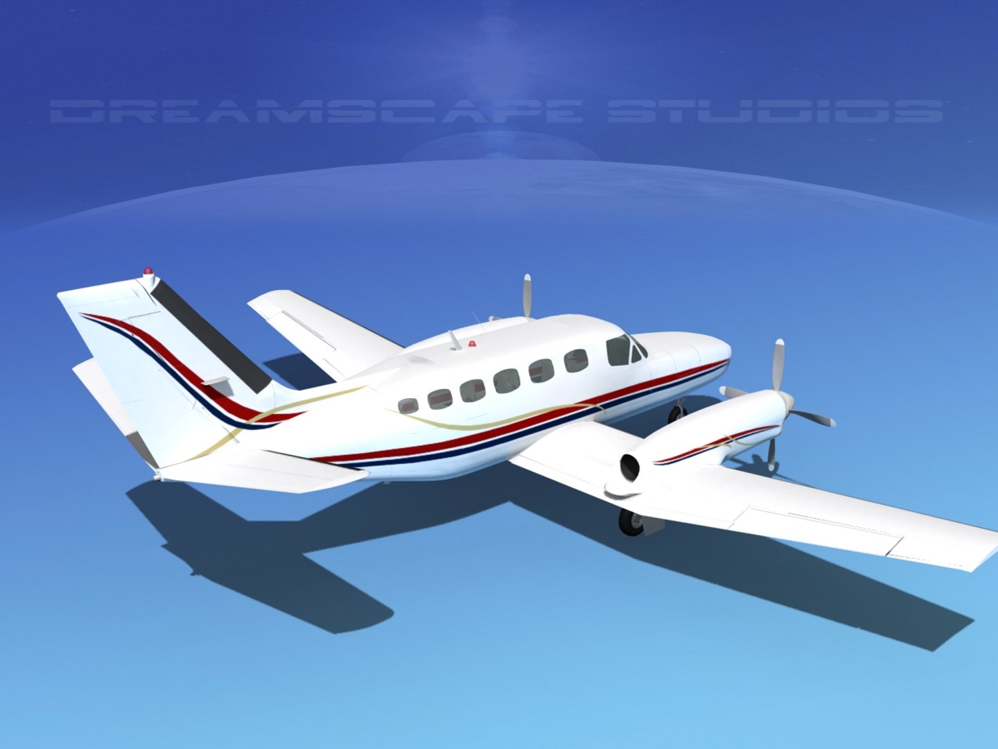 3d Model Of Propellers Cessna 441 Conquest