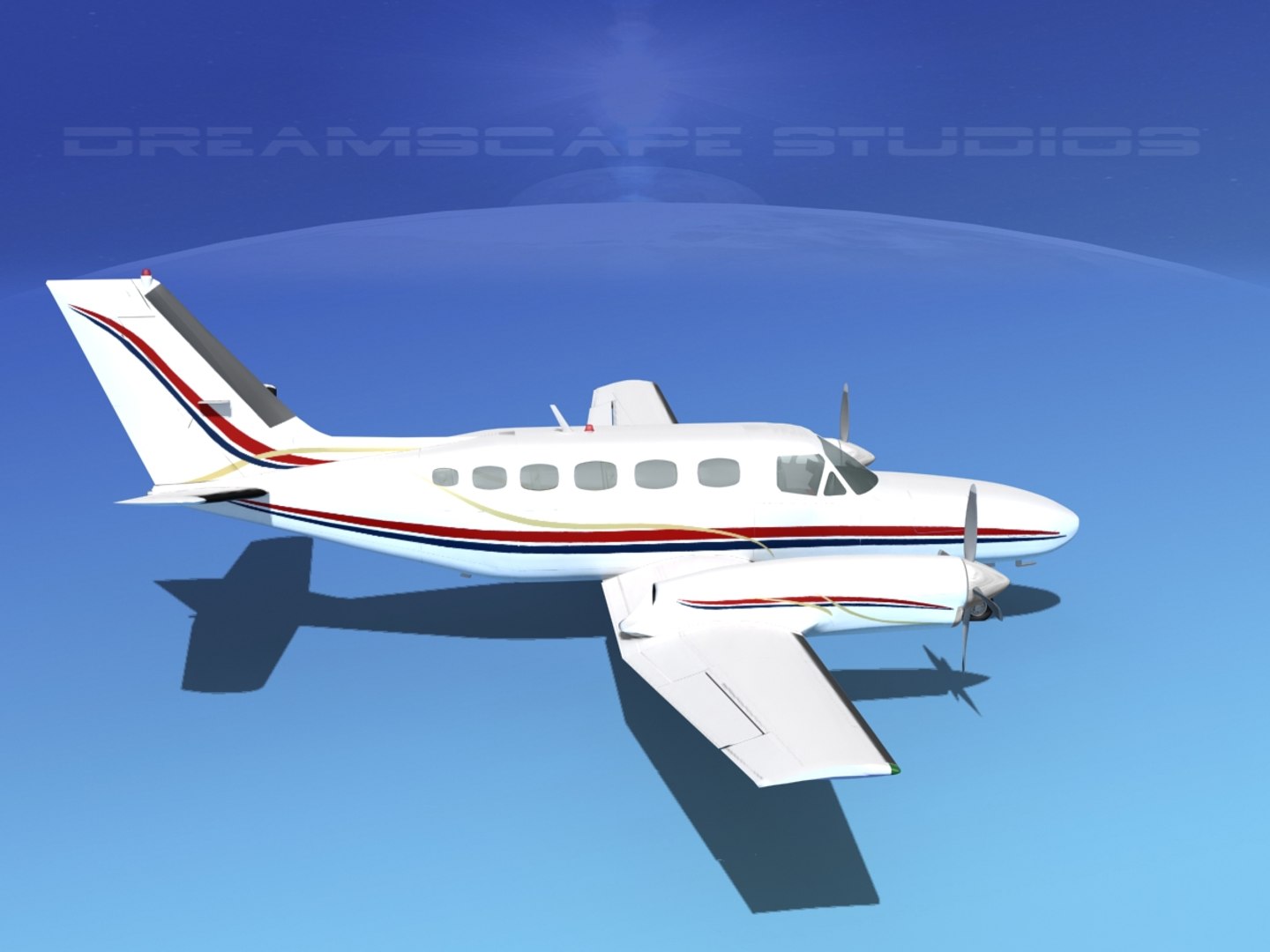 3d Model Of Propellers Cessna 441 Conquest