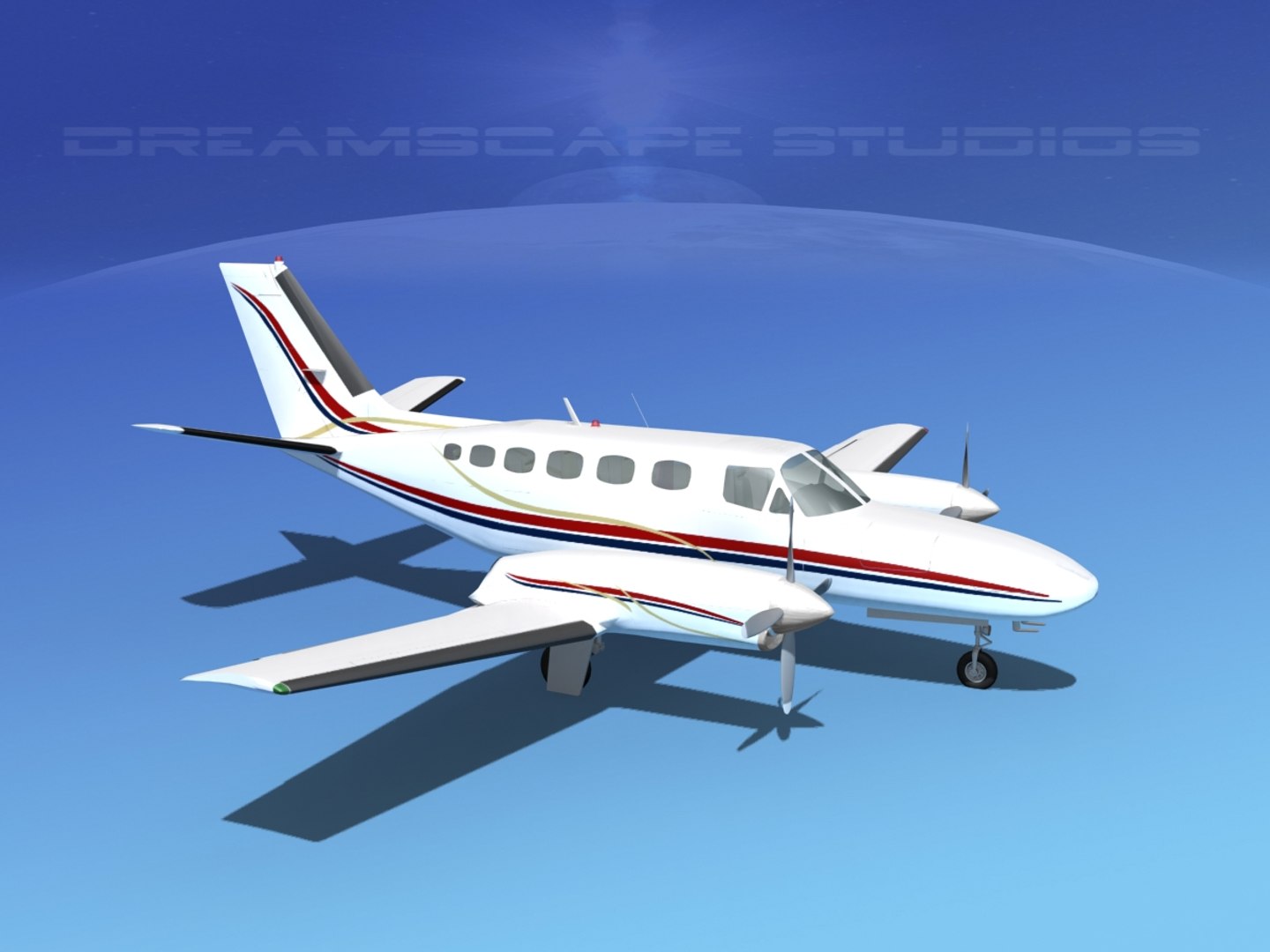 3d Model Of Propellers Cessna 441 Conquest