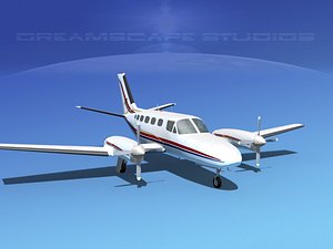 3d model of propellers cessna 441 conquest