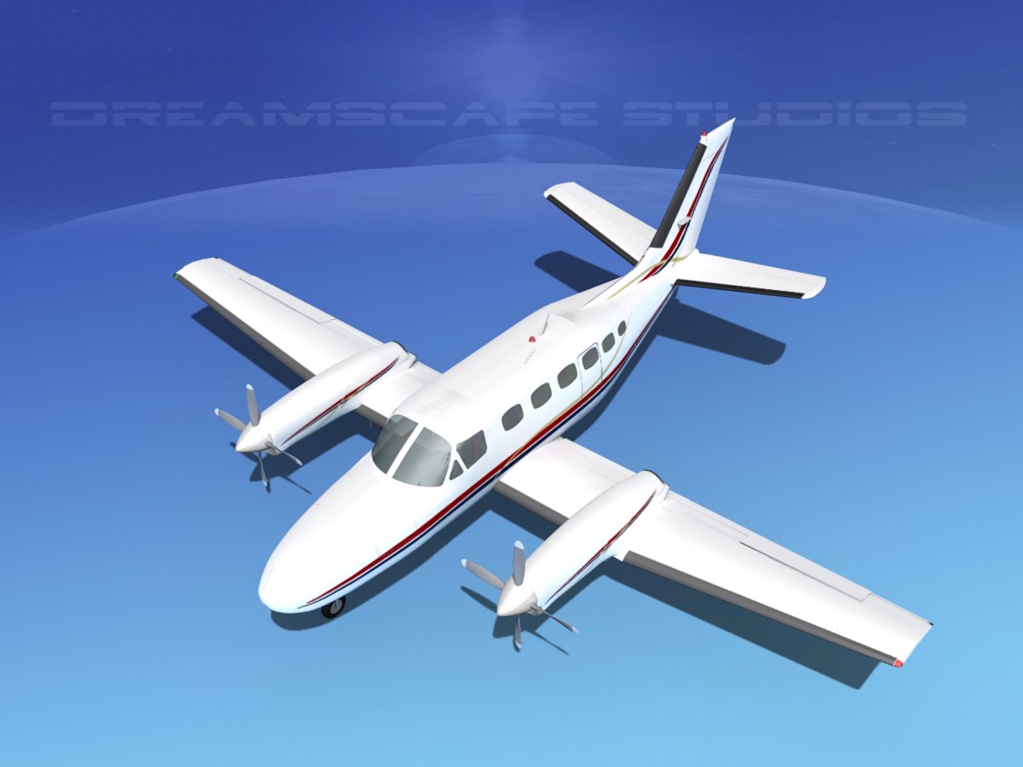 3d Model Of Propellers Cessna 441 Conquest