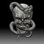Skull snake knife bas-relief