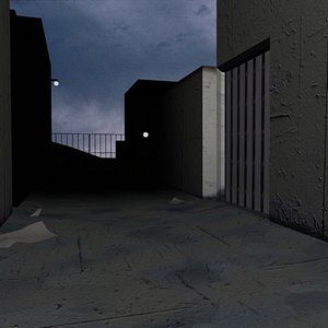 3dsmax scene deserted street corner