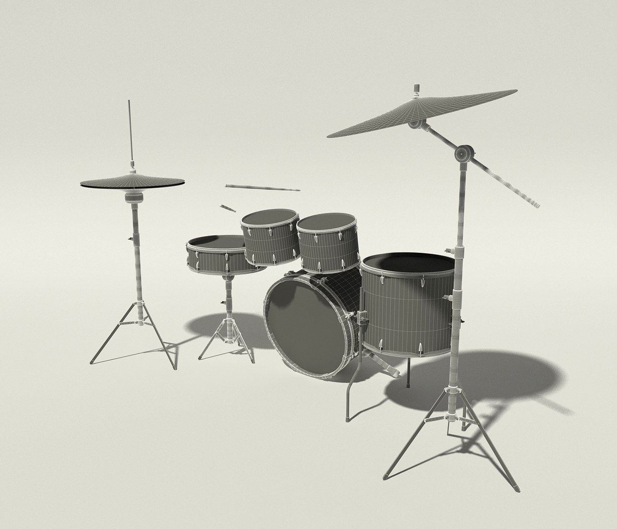 Drum Set 3D Model - TurboSquid 1152177