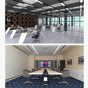3D office space interior