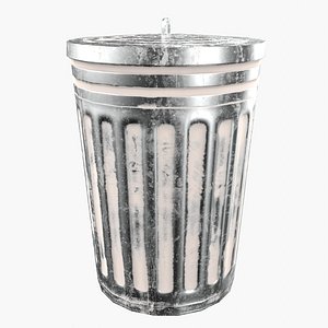 Low Poly Dirty Trash Bin 2.0