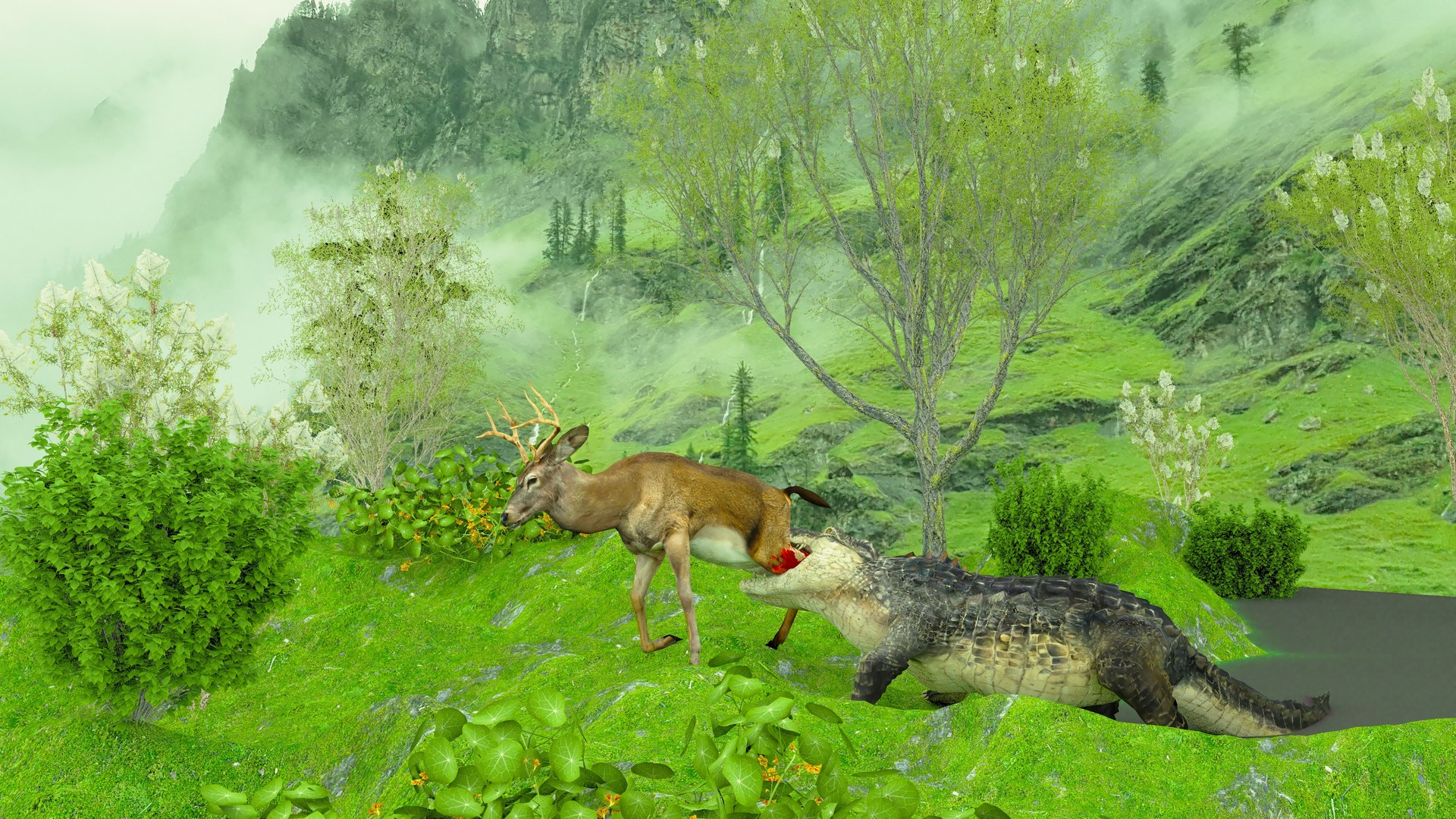 3D Alligator Attack https://p.turbosquid.com/ts-thumb/cP/1oA57G/qS/alligatorattackrender01/jpg/1711069287/1920x1080/fit_q87/57c18eca5f49abbb907ad143025756acb6e6a360/alligatorattackrender01.jpg